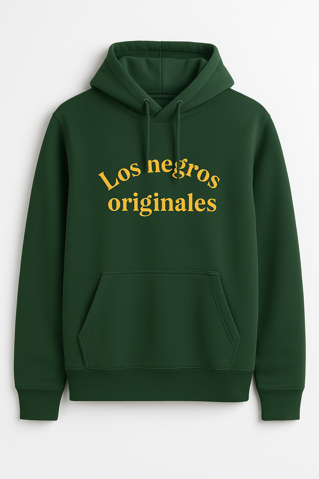 Sudadera verde unisex con capucha - Los negros originales