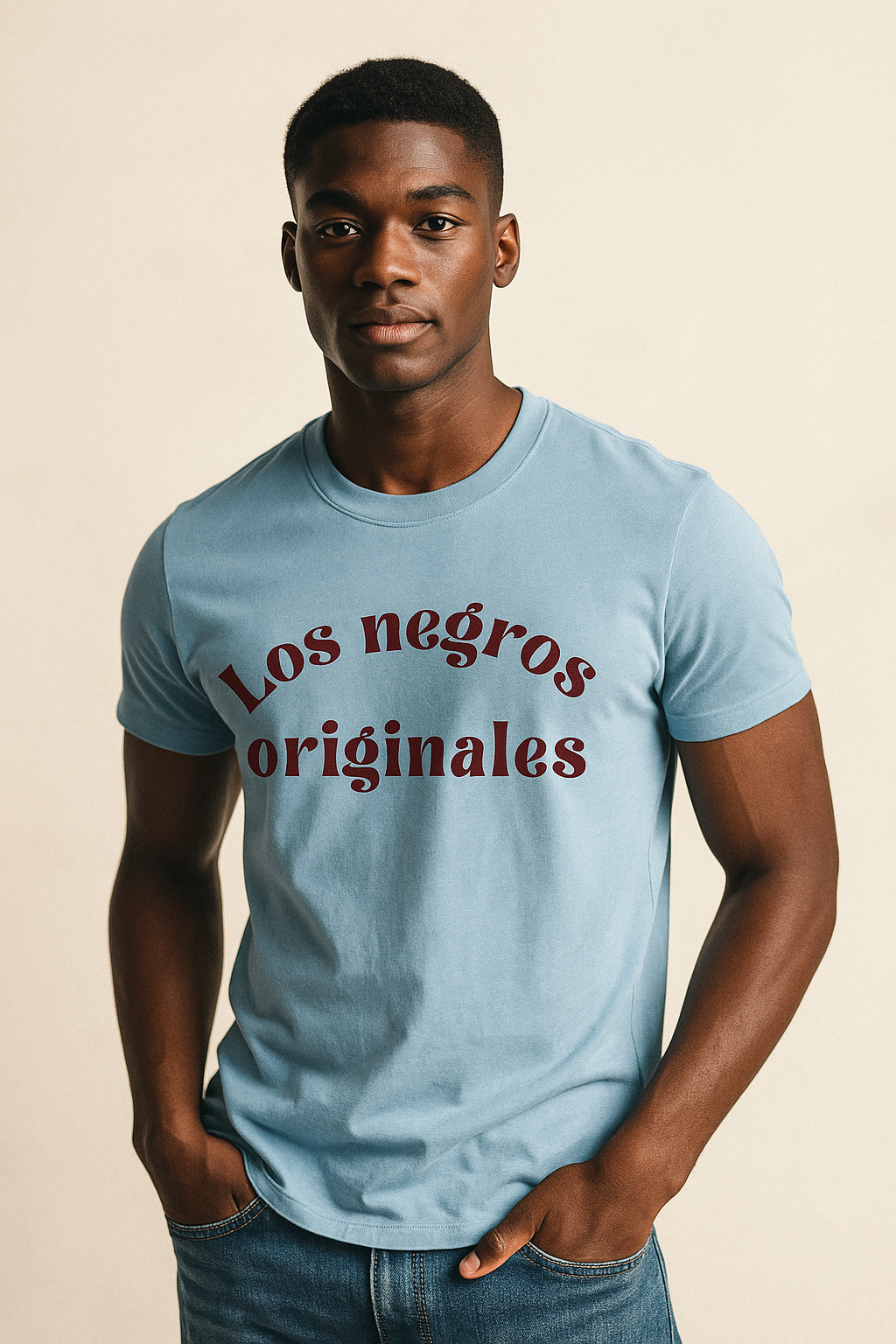 Camiseta Los Negros Originales en granate - Unisex