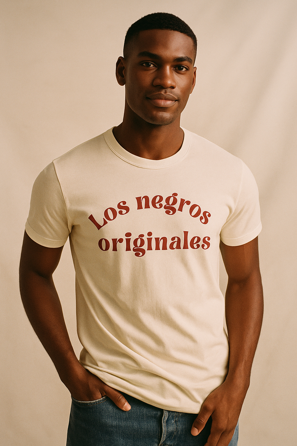 Camiseta Los Negros Originales en granate - Unisex
