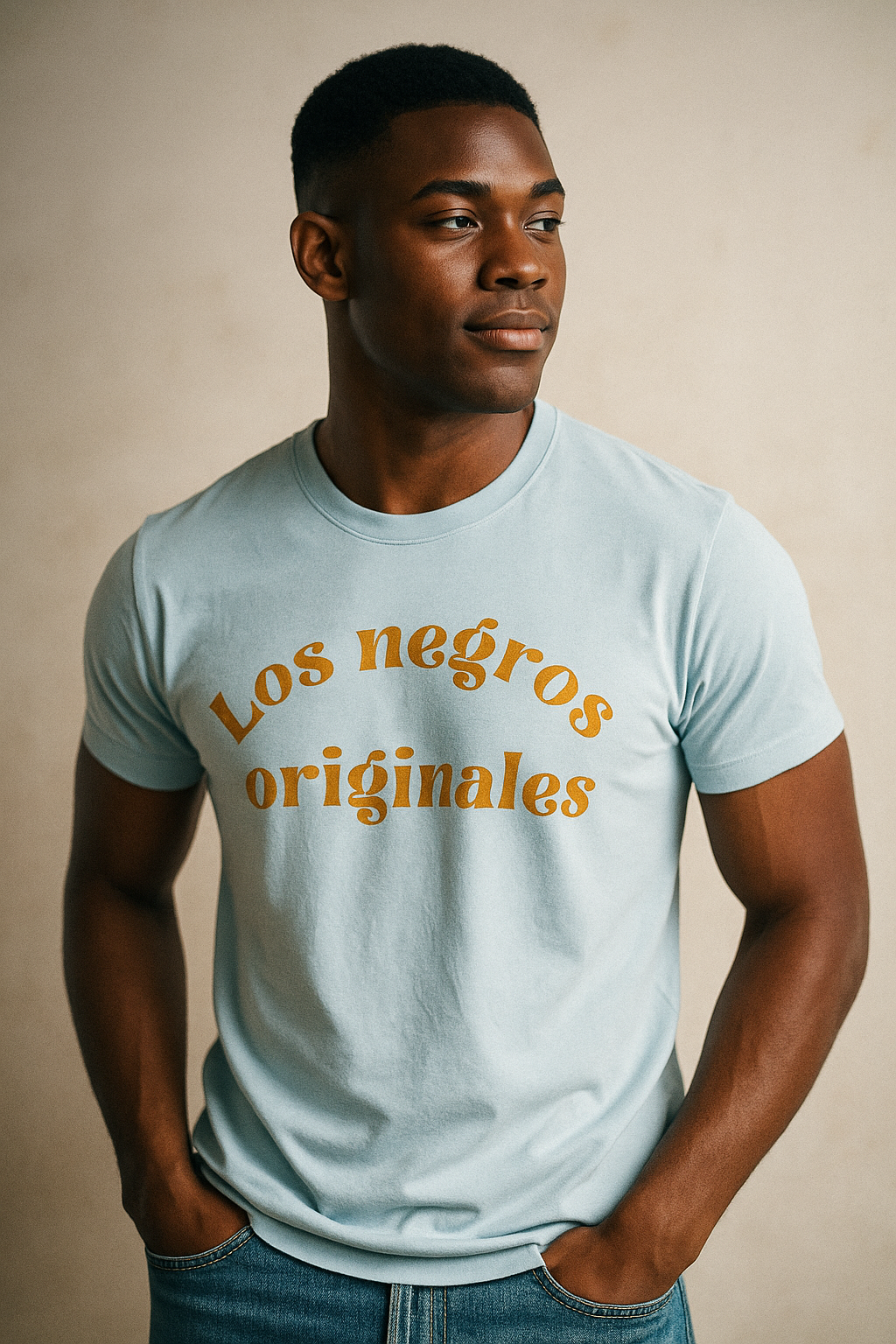 Camiseta Los Negros Originales en mostaza cálido - Unisex