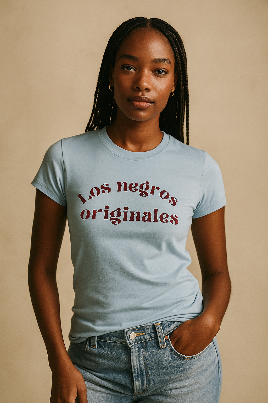 Camiseta Los Negros Originales en granate - Unisex