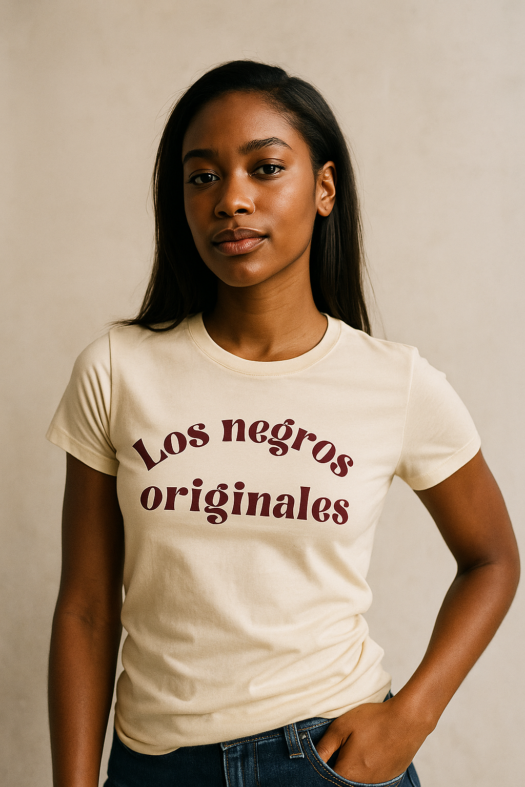 Camiseta Los Negros Originales en granate - Unisex