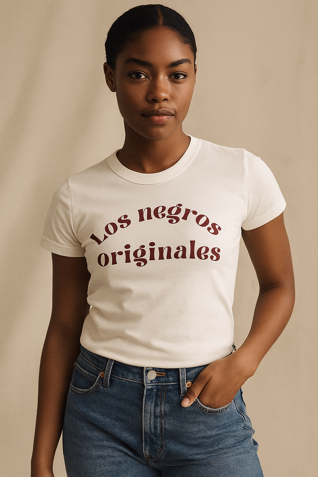 Camiseta Los Negros Originales en granate - Unisex