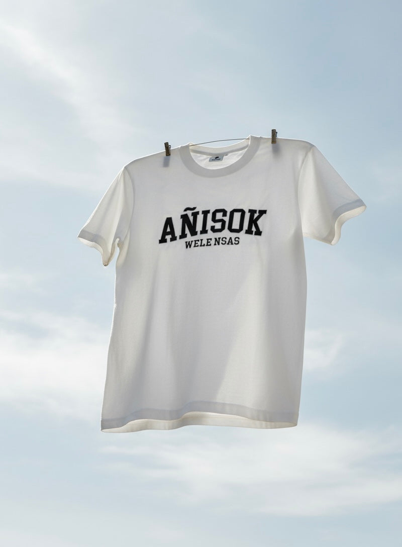 T-shirt Añisok bordada em preto - Unissexo