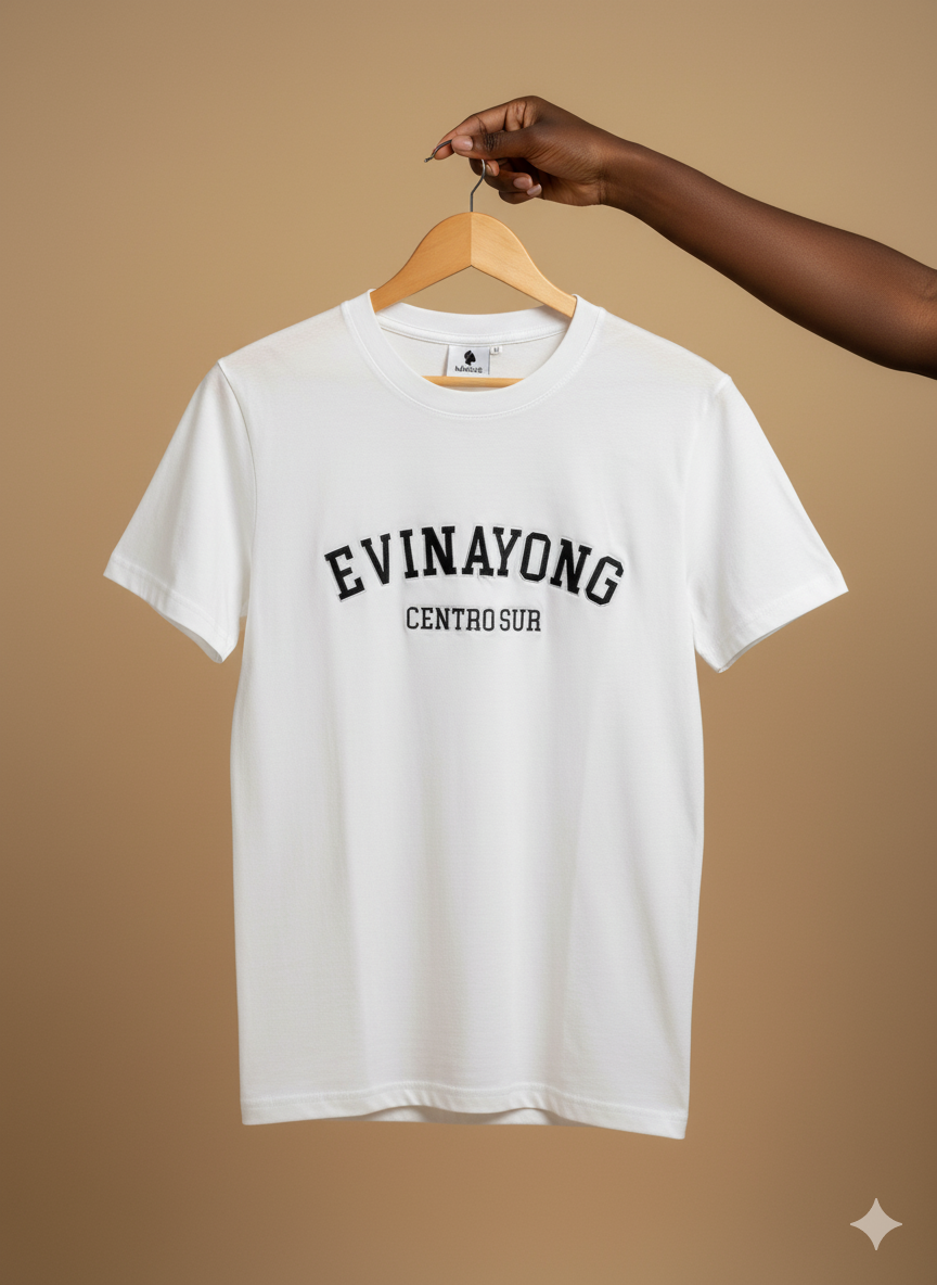Camiseta Evinayong bordada en negro - Unisex