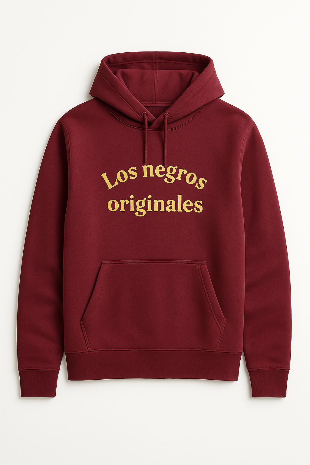 Sudadera granate unisex con capucha - Los negros originales