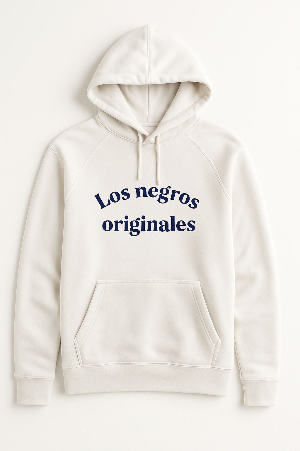 Sudadera blanca unisex con capucha - Los negros originales