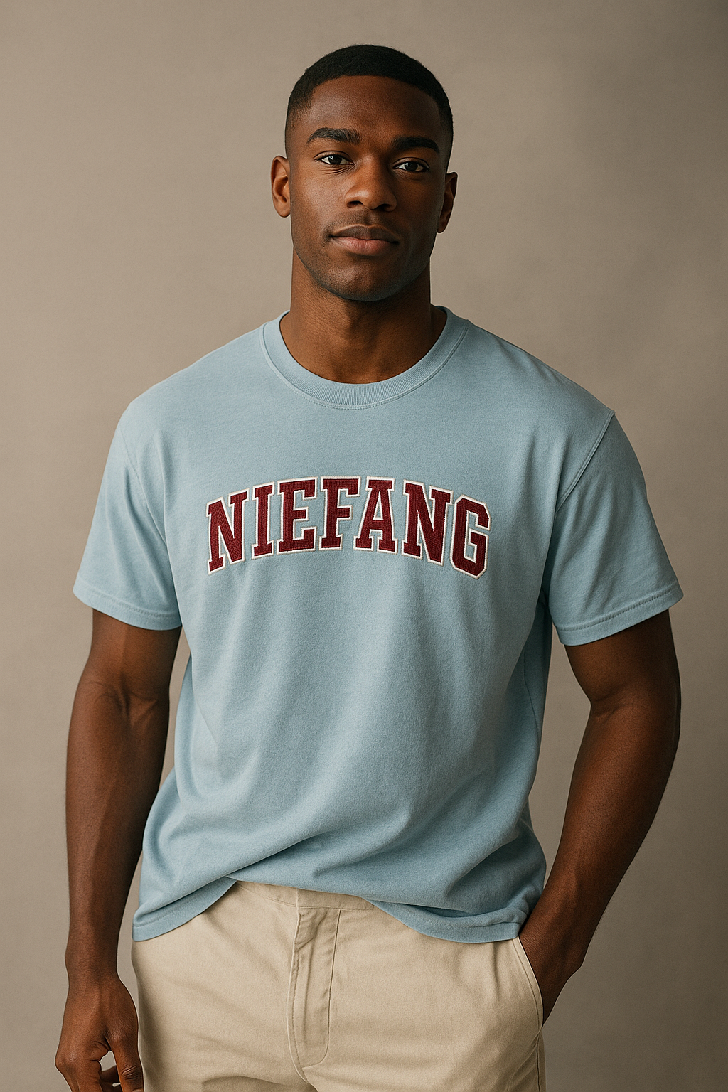 Camiseta Niefang bordada en rojo- Unisex