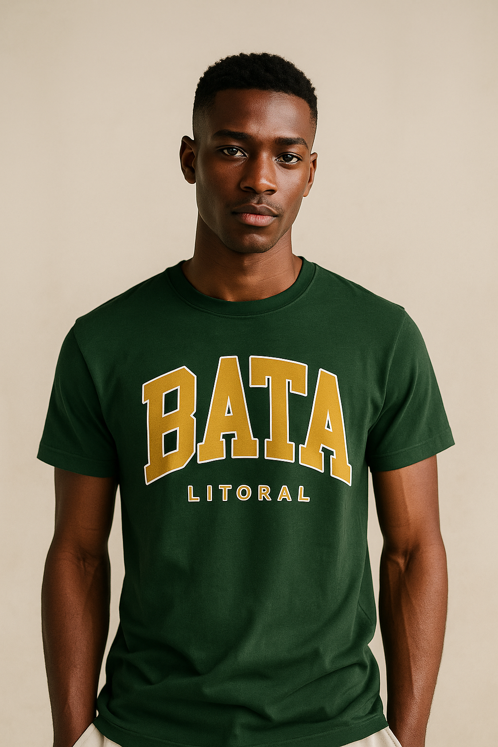 Camiseta Bata bordada en mostaza calido - Unisex