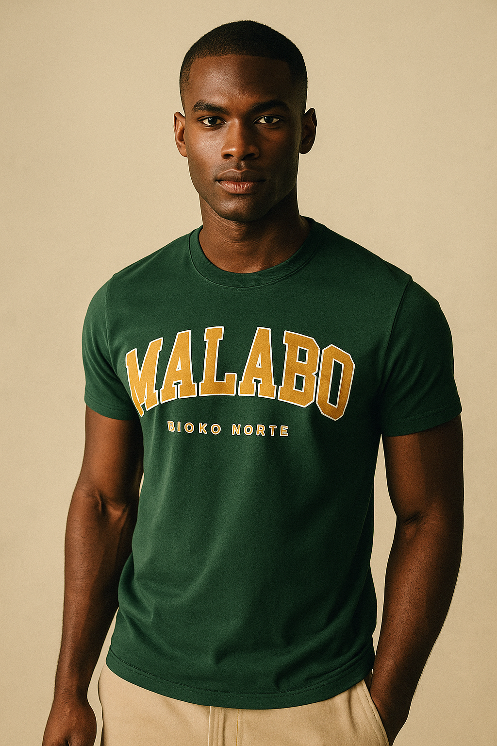 Camiseta Malabo bordada en mostaza cálido - Unisex