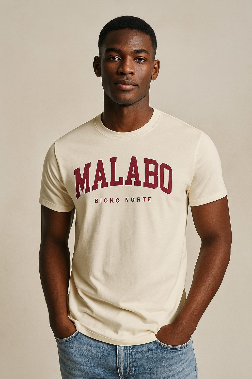 Camiseta Malabo en granate - Unisex