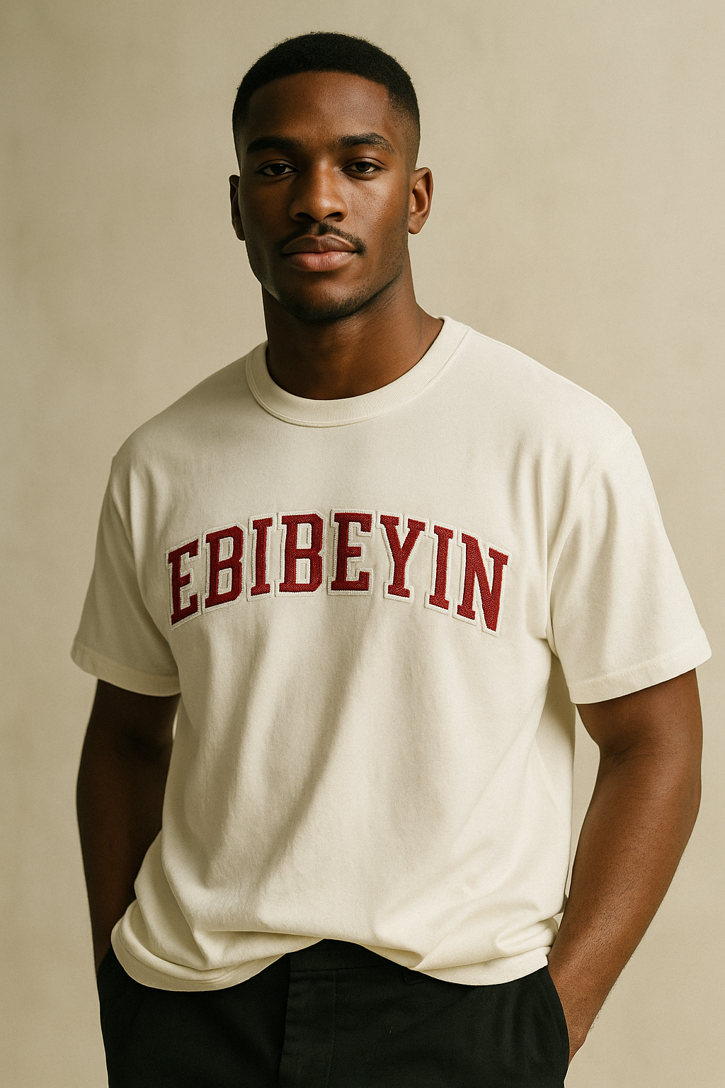 Camiseta Ebibeyin bordada en granate - Unisex