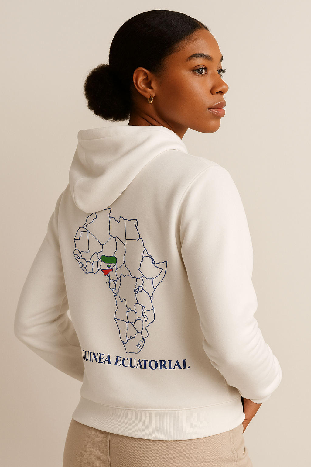 Sudadera blanca unisex con capucha - Los negros originales