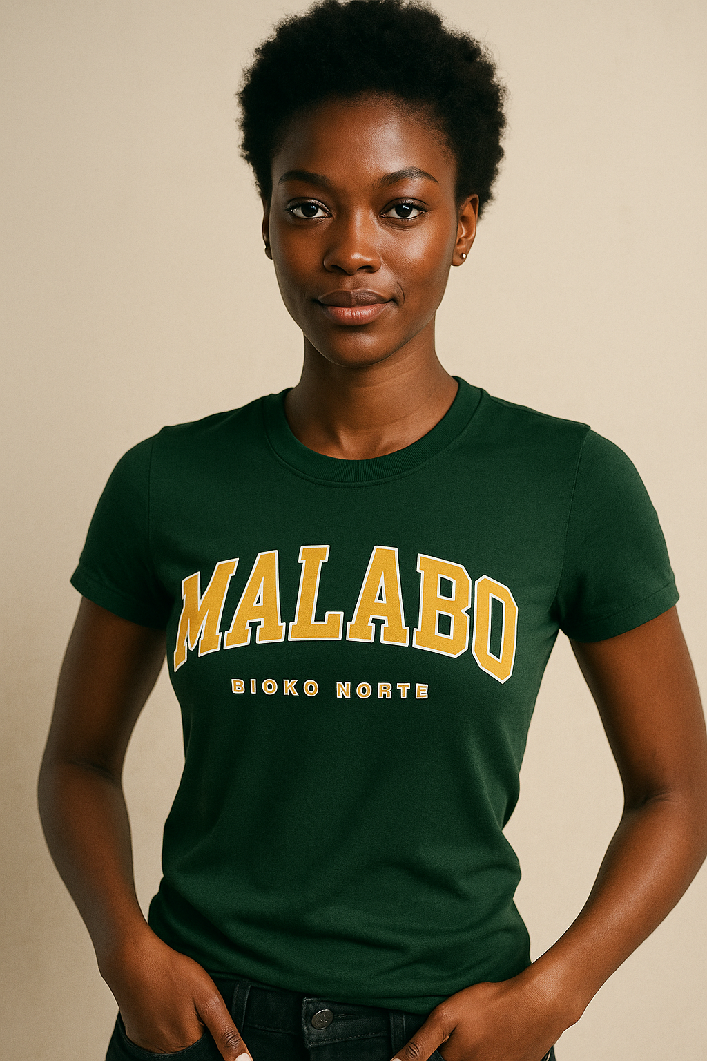 Camiseta Malabo bordada en mostaza cálido - Unisex