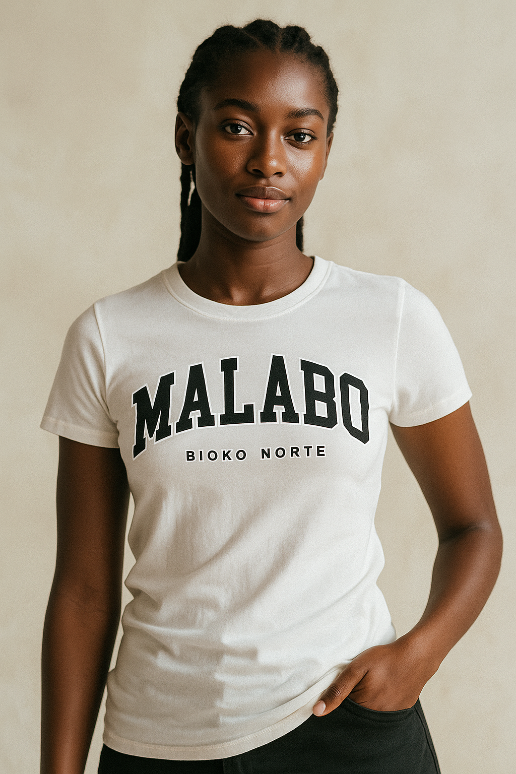 Camiseta Malabo bordada en negro - Unisex
