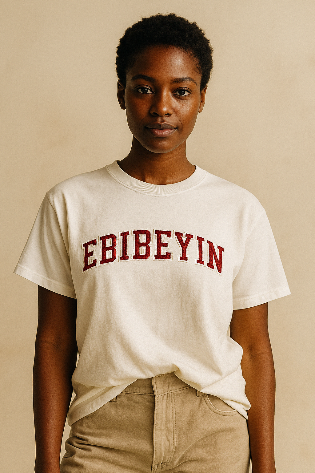 Camiseta Ebibeyin bordada en granate - Unisex