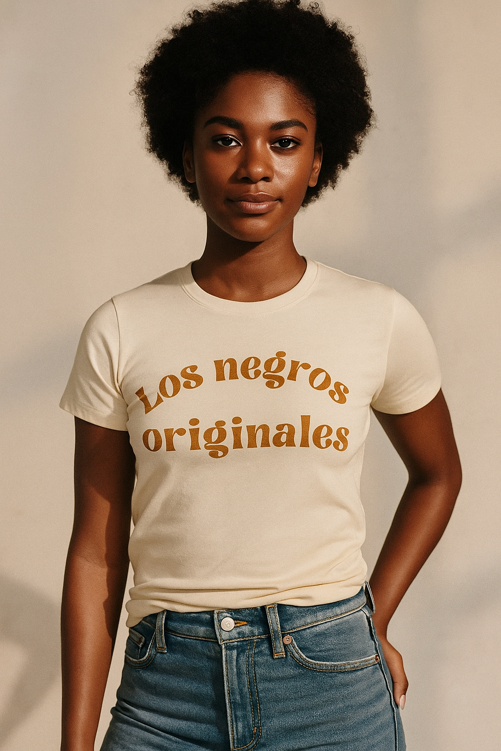 Camiseta Los Negros Originales en mostaza cálido - Unisex