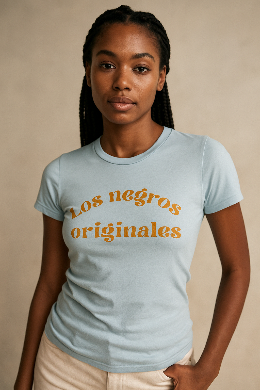 Camiseta Los Negros Originales en mostaza cálido - Unisex