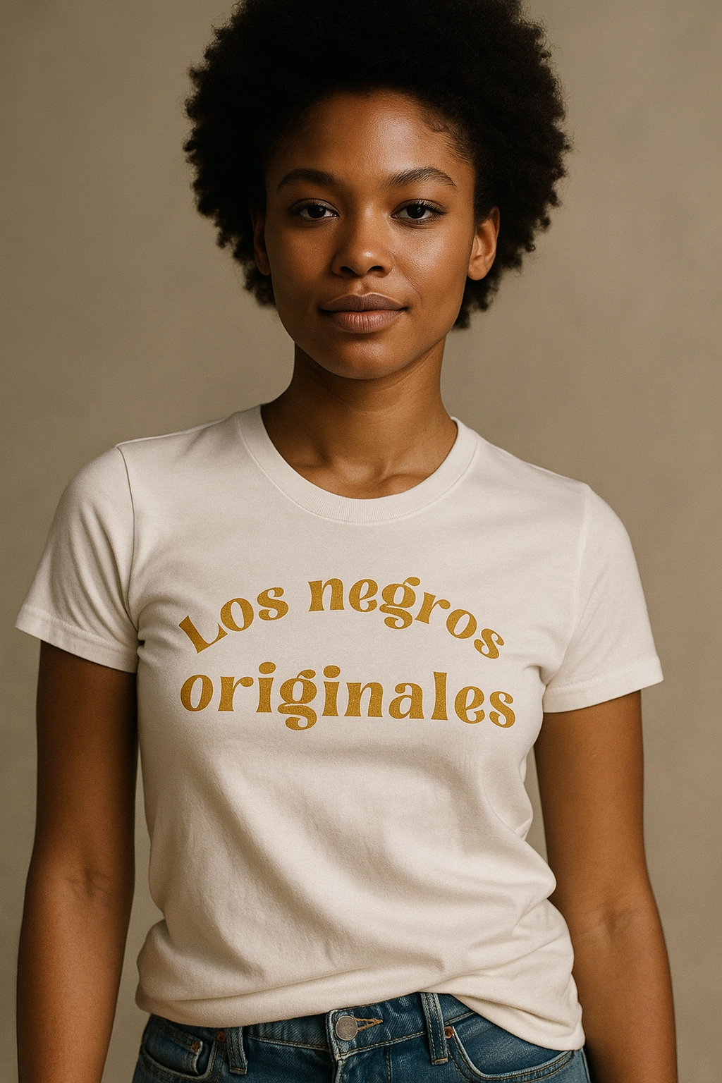 Camiseta Los Negros Originales en mostaza cálido - Unisex