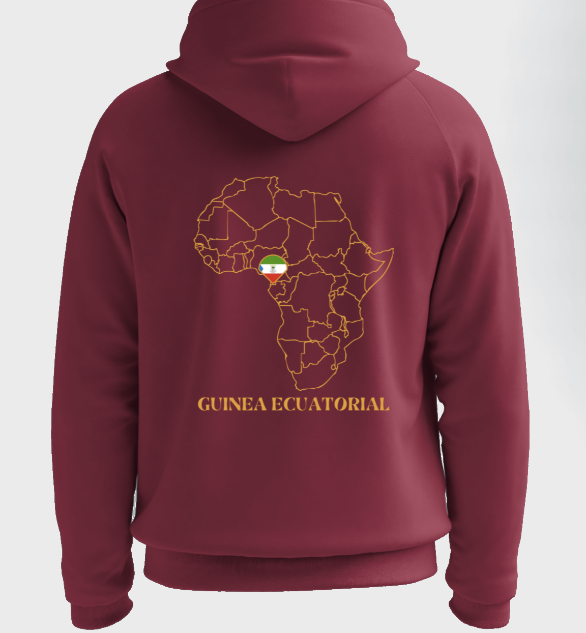 Sudadera granate unisex con capucha - Los negros originales